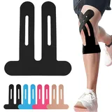 PreCut Kinesiotapes Knie Tape, 10/20 Stück Kinesiotapes Vorgeschnitten Knie, Vorgeschnittenes Kinesiologie-Tape für Die Knie, Wasserfestes Elastisches Physio Tape für Knieschmerzen (10 Stück,Schwarz)