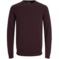 JACK & JONES Herren Basic Knit Crew Neck Pullover - Dark Grey Melange - XL