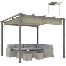 Outsunny Pergola 2,99 x 2,96 m Grau