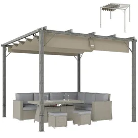 Outsunny Pergola 2,99 x 2,96 m Grau