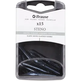 Brause 150361B Packung mit 15 Stenofedern mehrfarbig