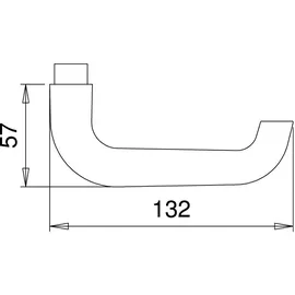 Edi Türdrückerlochteil 104 Z Aluminium grau
