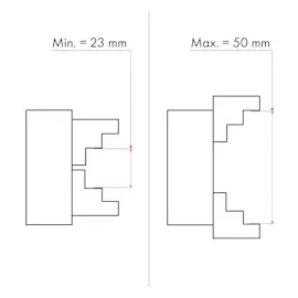 Eberth Dreibackenfutter mit 50 mm Durchmesser, 2' 3-Backenfutter Selbstzentrierend, Anschluss-Gewinde 1' -8 tpi, Inkl. Spannwerkzeug, Drechselbank Zubehör,