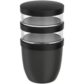 Mepal Ellipse Müslibecher 3-teilig Nordic black 500 ml + 200 ml + 200 ml