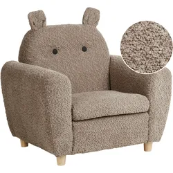 Kindersessel Bouclé braun Tierform Nilpferd MARIBO