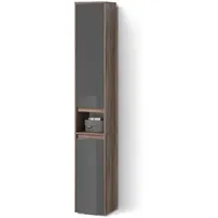 Livinity® Badschrank, Anthrazit, Braun, 6 Fächer, Rechteckig, 30.2x190x30 cm,