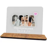codiarts. Foto Geschenk Acryl Glas Bild personalisierbar mit eigenem Foto und Text, DIN A4 oder A5, optional mit Sockel als Fotogeschenk für Sie und Ihn (003 OMA)