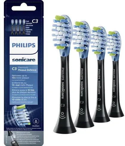 PHILIPS Sonicare Zahnbürstenköpfe C3 Premium Plaque Defence Schwarz