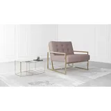 s-style möbel Loungesessel Tampa Bouclé 70 x 80 x 80 cm Rosa