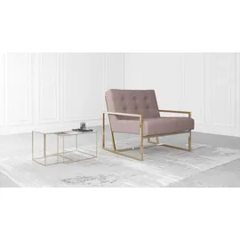 s-style möbel Loungesessel Tampa Bouclé 70 x 80 x 80 cm Rosa