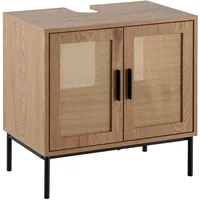 Wohnling Waschbeckenunterschrank eiche optik B/H/T: ca. 60x60x40 cm freistehend,