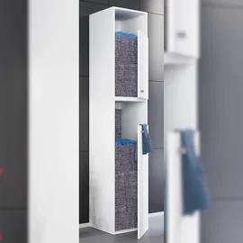 VCM Badmöbel Hochschrank Dreso Weiß H. 184 x B. 35x T. 39 cm