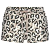 LASCANA Damen Schlafshorts ecru-nougat-schwarz Gr.36/38