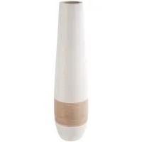 Gilde Olbia Bodenvase aus Keramik in Creme, Deko Vase gesprenkelt und gestreift, Blumenvase Höhe 66 cm, Durchmesser 17 cm