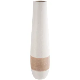 Gilde Olbia Bodenvase aus Keramik in Creme, Deko Vase gesprenkelt und gestreift, Blumenvase Höhe 66 cm, Durchmesser 17 cm