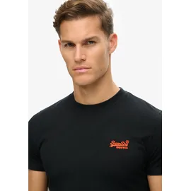 Superdry Essential Logo Embroidered Kurzarm-T-Shirt Black / Hazard Orange S