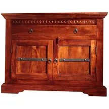 Massivmoebel24 Eckkommode 107 x 80 x 54 cm Nougat lackiert / Braun