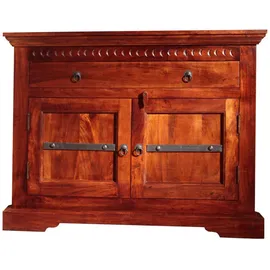 Massivmoebel24 Eckkommode 107 x 80 x 54 cm Nougat lackiert / Braun
