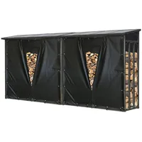 Quick Star 2 Stück Metall Kaminholzregal Anthrazit XXL 185