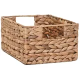 Vivanno Flechtkorb Regalkorb Schrankkorb Wasserhyazinthe natur "Lanta" - 13 x 27 x 20 cm