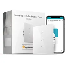 Meross Smart Rolladenschalter Wlan funktioniert mit Homekit, Alexa, Google Home, 80x80mm, Smart Jalousien Schalter/Rolladensteuerung mit Zeitschaltuhr und Sprachsteuerung, Benötigt Nullleiter