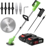 21 V Elektro-rasenmäher, Wiederaufladbarer Lithium-akku-unkrautvernichter, Kabelloser Rasenmäher, Grünes Modell - Zoternen