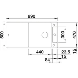 Blanco Axia III XL 6 S-F weiß + Excenterbetätigung + InFino + Glasscheidbrett