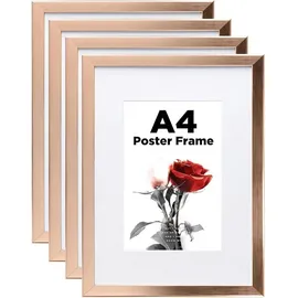 luxuskollektion Bilderrahmen A4 Holz Acrylglas 20x30 cm 4er Set