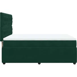 vidaXL Boxspringbett 140 x 200 cm Dunkelgrün