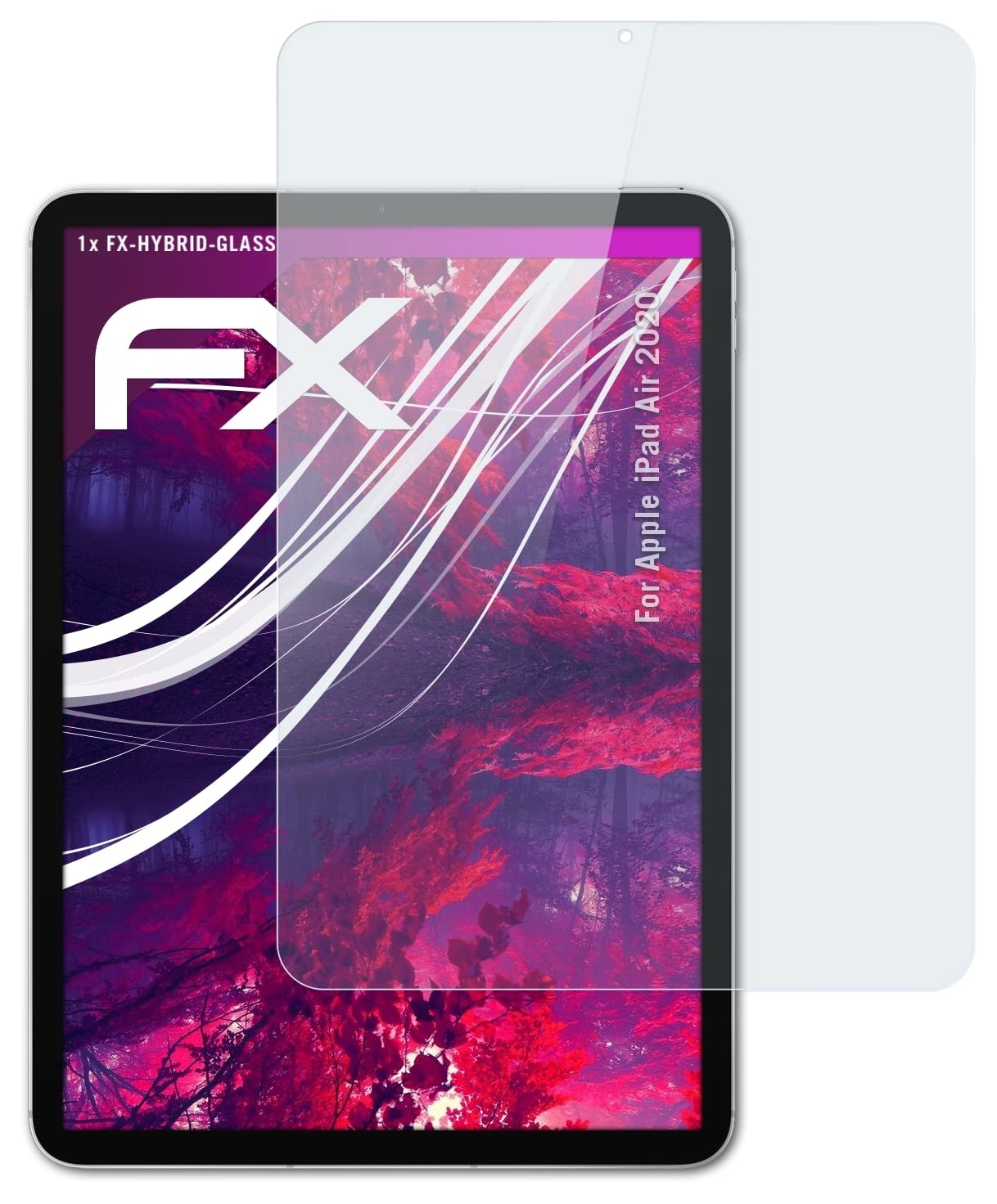 atFoliX Glasfolie kompatibel mit Apple iPad Air 2020 Panzerfolie, 9H Hybrid-Glass FX Schutzpanzer Folie