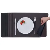 simurq Platzset Abwaschbar - Beidseitig Nutzbare und Rutschfeste Tischsets, (Platzdeckchen Tischuntersetzer, 6-St., Set mit 4 oder 6 Tischsets), Tischdeko für Esszimmer und Küche braun|schwarz