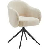 Livetastic Armlehnstuhl, Beige, Textil, Stativgestell, 58x84x60 cm, Sitzfläche 360° drehbar, Esszimmer, Stühle, Esszimmerstühle, Armlehnenstühle