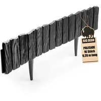 BigDean Rasenkante Kunststoff Beeteinfassung 9,28m lang 13cm hoch ANTHRAZIT