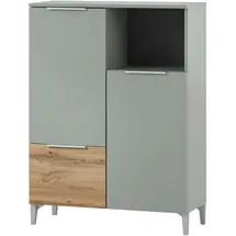 Schildmeyer Midischrank Smilla Pistazie eiche Landhaus, Nachbildung B/H/T: ca. 80.4x109.6x31.9 cm, - Pistazie, Eiche