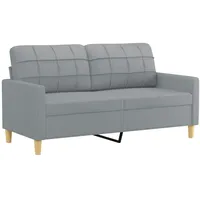 vidaXL 2-Sitzer-Sofa Hellgrau 140 cm Stoff