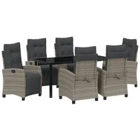VidaXL 7-teiliges Garten-Dining-Set Grau