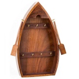 Aubaho Schlüsselkasten Schlüsselkasten Boot Schiff Holz Schlüsselboard Wandboard Maritim Deko