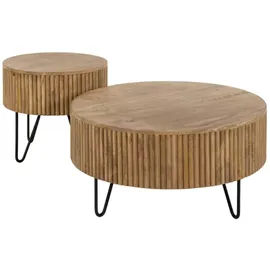 KAWOLA Lorena Braun Mangoholz 80 x 80 x 38 cm
