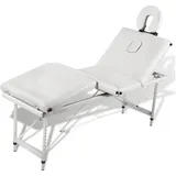vidaXL Massagetisch mit Aluminiumrahmen, faltbar 4 Zonen Creme-Weiß