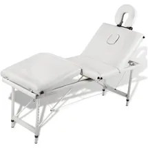 vidaXL Massagetisch mit Aluminiumrahmen, faltbar 4 Zonen Creme-Weiß