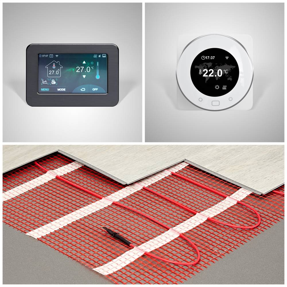 Elektrische Fußbodenheizung – Wählbare Größe und WLAN-Thermostat, von Hudson Reed