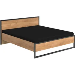 Bett WIMEX "Detroit by fresh to go", braun (plankeneichefarben), B:189cm L:210cm, Beschläge: Metall, Betten