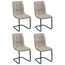 Home4You Schwingstühle 4er Set, Braun Schwarz matt - Webstoff - Rundrohrgestell - 4er Set