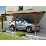 SKANHOLZ Skan Holz Carport Vogtland 300 x 541 cm Nussbaum