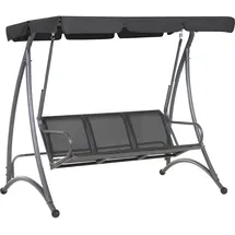 Beliani Hollywoodschaukel Schwarz 3-Sitzer