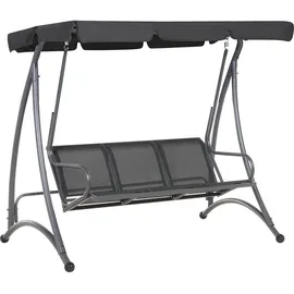 Beliani Hollywoodschaukel Schwarz 3-Sitzer