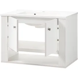 OTTO home Waschtisch WESTMINSTER, Waschbeckenunterschrank inkl. Waschbecken, Metallgriffe (1-St), in 2 Farben verfügbar, hängend, inkl. Waschbecken, Breite 80 cm weiß