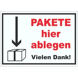 Pakete hier ablegen Aufkleber A0 (841x1189mm)