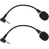 Create idea 2 Stück 3,5mm Flexibles Mikrofon Geräuschreduzierte Mini-Mikrofone für PC Laptop Verstärker Tablet Desktop Audio-Eingabegeräte Sprach-Chat Spracherkennung Aufnahme