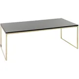 Wohnling Couchtisch Schwarz, Gold, rechteckig, U-Form, 60x45x120 cm Metall Holz Sofatisch 120